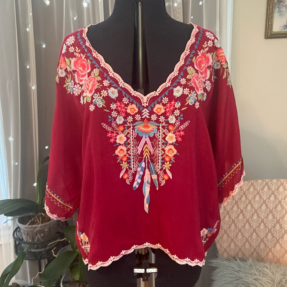 Johnny Was Embroidered Top